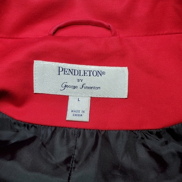 Pendleton By George Simonton Womens Red Jacket Size Large Mod Couture Rain Coat - Picture 11 of 15